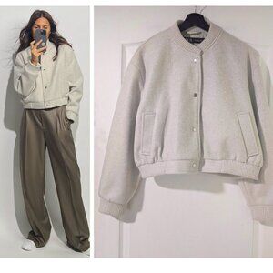 NEW Zara | Soft Button-down Bomber Jacket